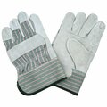 Cordova Palm, Cowhide, Shoulder, Split Gloves, Green/Pink Striped Fabric, M, 12PK 7201RM